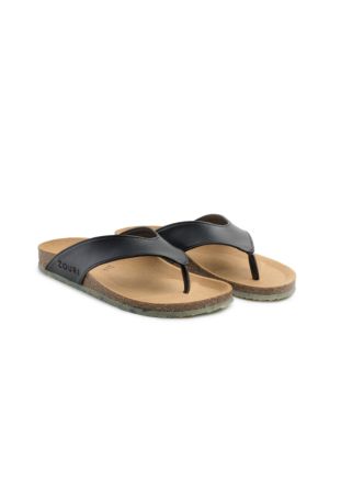 Zouri OCEAN Black vegan sandals. Apple leather.
