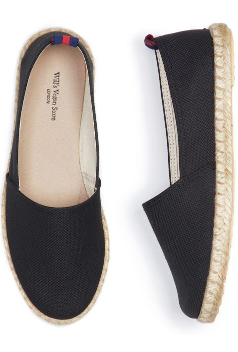 WILL'S Recycled Espadrille Loafers Black Canvas
