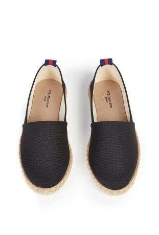 WILL'S Recycled Espadrille Loafers Black Canvas