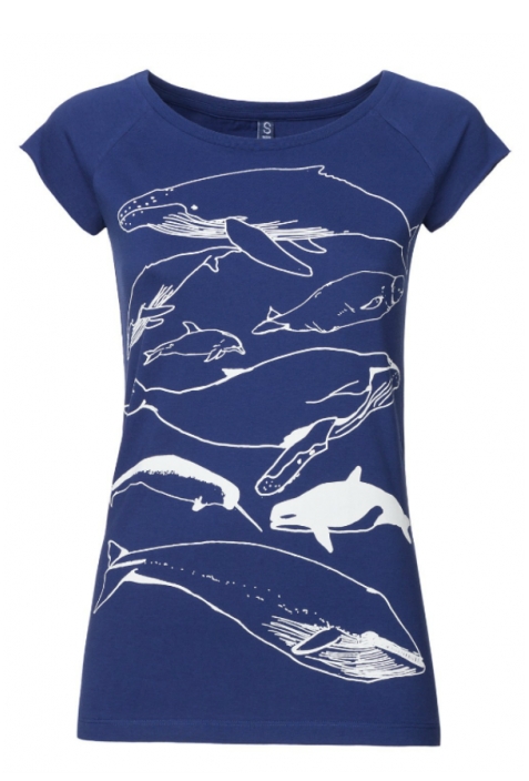 Fair Trade T-shirt damski z bawełny organicznej Whale